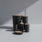 Black Bamboo Bathroom Set (2)