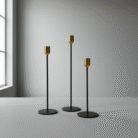 Black & Gold Modern Tall Candle Holder (2)