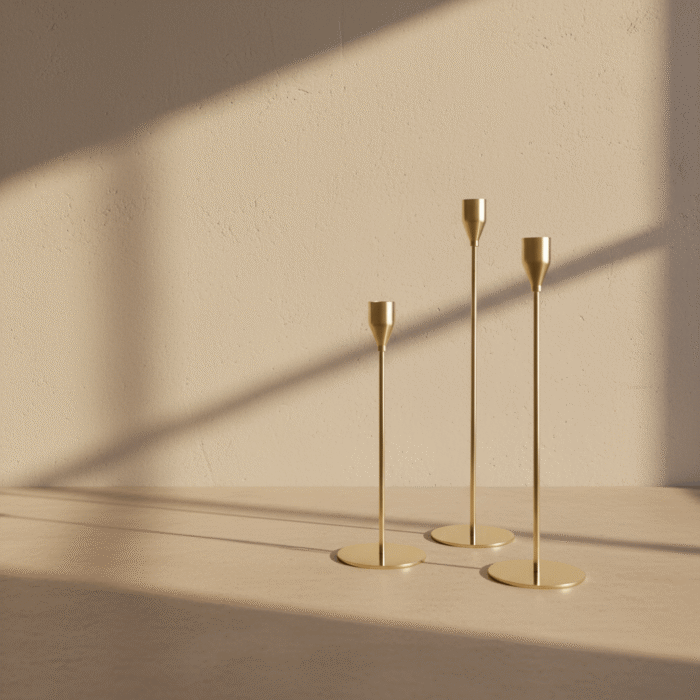 Modern Tall Metal Candle Holder – White, Gold, or Black (11)