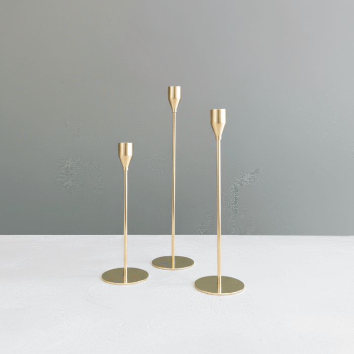 Modern Tall Metal Candle Holder – White, Gold, or Black (9)