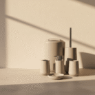 Round Light Gray Bathroom Set (3)