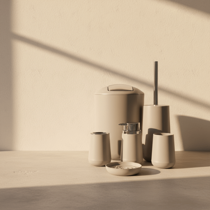 Round Light Gray Bathroom Set (3)