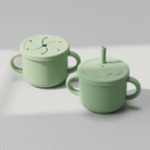 silicone training cup in sage green for toddlers by Mint LB Zahle