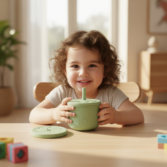 Mint LB Silicone Training Cup with Lid – Green 4