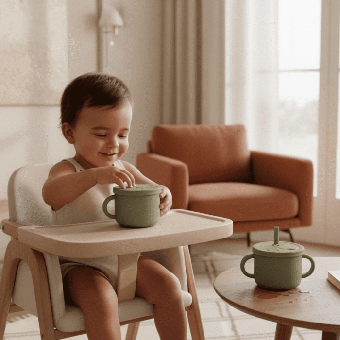 Mint LB Silicone Training Cup with Lid – Green 5