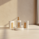 4-Piece Ceramic Bathroom Accessory Set with Bamboo Detail (3)