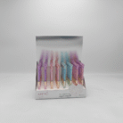Vibrant assorted glitter crystal ballpoint pens 48pcs in display box, pink, blue, purple, mint, available at Mint LB Zahle Lebanon
