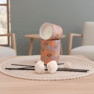 Boho Pattern Glass Candle – Orange (4)