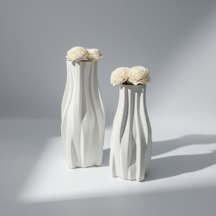 Ceramic Bohemian White Vase – Mint LB (3)