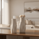 Ceramic Bohemian White Vase – Mint LB (4)