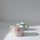 Ceramic Mini Mug With Colorful Ring Handle (2)