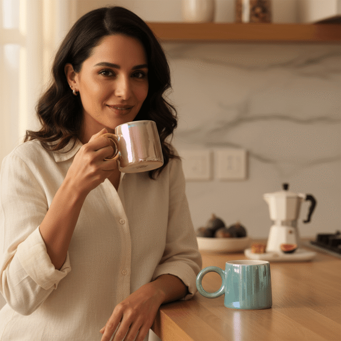 Ceramic Mini Mug With Colorful Ring Handle (3)