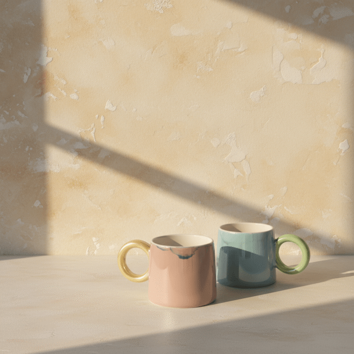 Ceramic Mini Mug With Colorful Ring Handle (4)
