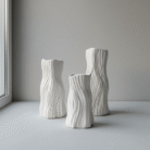 Ceramic Wavy White Vase – Mint LB (1)