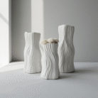 Ceramic Wavy White Vase – Mint LB (2)