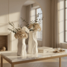 Ceramic Wavy White Vase – Mint LB (5)