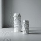 ceramic wrinkles white vase in matte white textured design from Mint LB