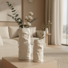 Ceramic Wrinkles White Vase – Mint LB (5)