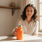 Compact Silicone Water Bottle with Stainless Steel Cap & Carabiner (4 Colors) (20)