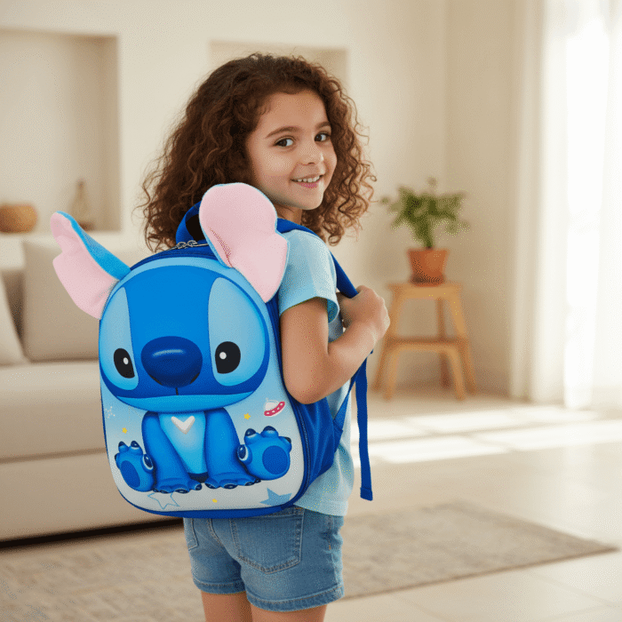 Cute Blue Character Kids Backpack (4)