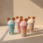 Cute Ice-Cream Lid Double-Layer Water Bottle with Straw (4)