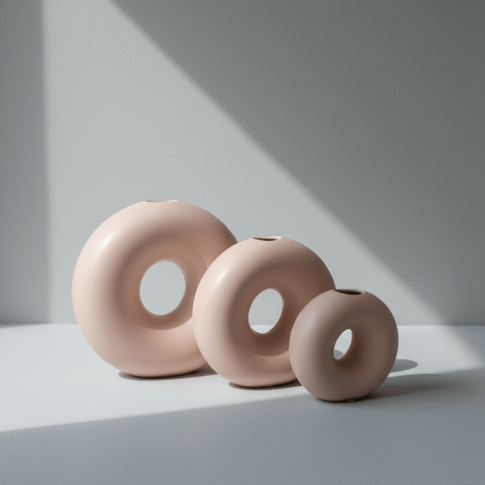 ceramic donut vase set in three sizes and pastel colors from Mint LB Zahle