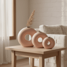 Donut Ceramic Vase Round Hollow Modern Decor – Pink – Mint LB Zahle (4)