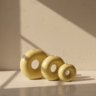 Donut Ceramic Vase Round Hollow Modern Decor – Yellow – Mint LB Zahle (3)