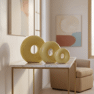 Donut Ceramic Vase Round Hollow Modern Decor – Yellow – Mint LB Zahle (4)