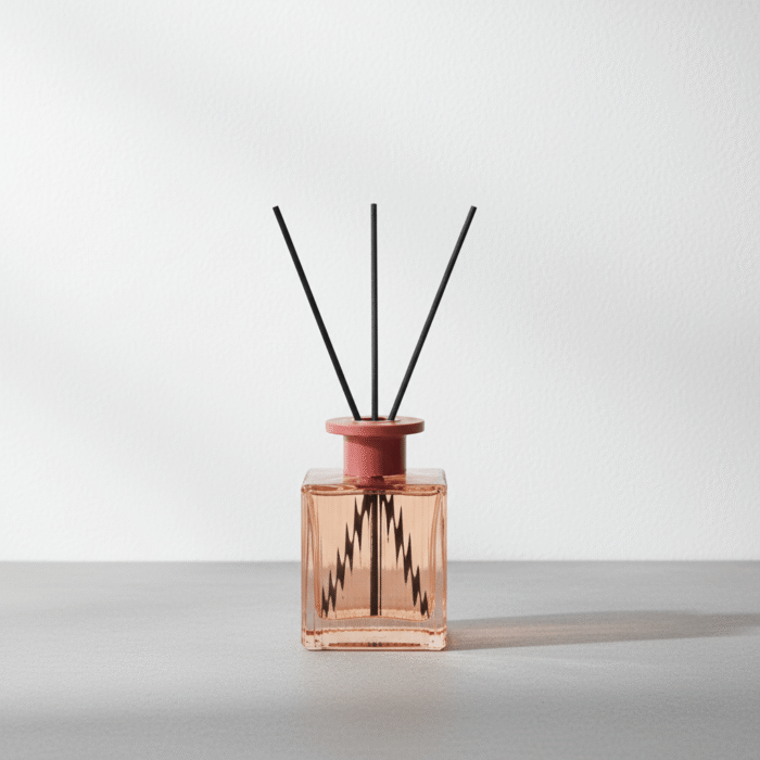 Elegant Ribbed Glass Home Fragrance Diffuser – Red (2)