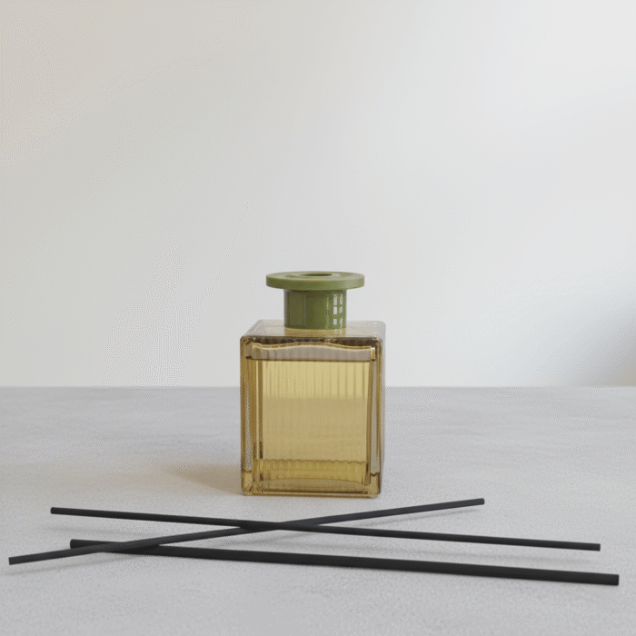 Elegant Ribbed Glass Home Fragrance Diffuser – Green (2)