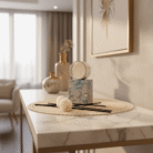 Floral Glass Jar Candle – Blue (4)