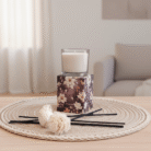 Floral Glass Jar Candle – Red (4)