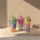 Girls Gradient Water Cup with Straw – Glitter Dome Lid (3)