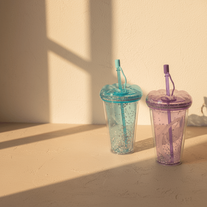 Glitter Water Cup with Straw – 3 Colors (4)