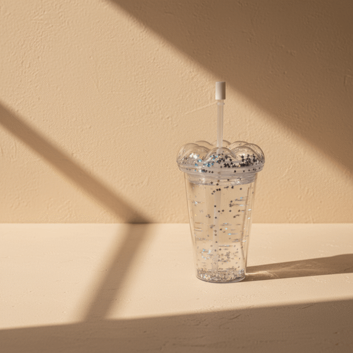 Glitter Water Cup with Straw – 5 Colors (3)