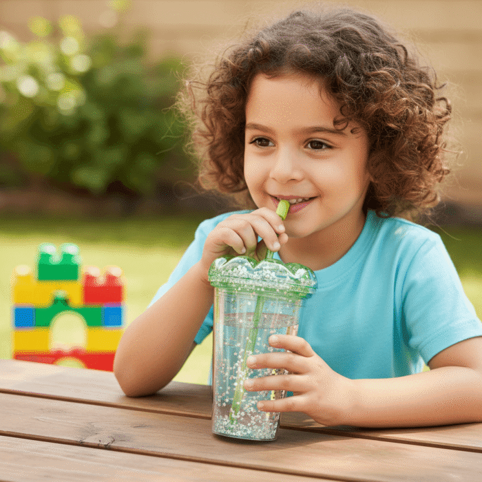 Glitter Water Cup with Straw – 5 Colors (5)