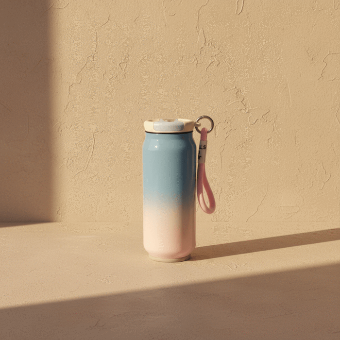 Gradient Travel Water Bottle with Lock Lid and Wrist Strap (11)