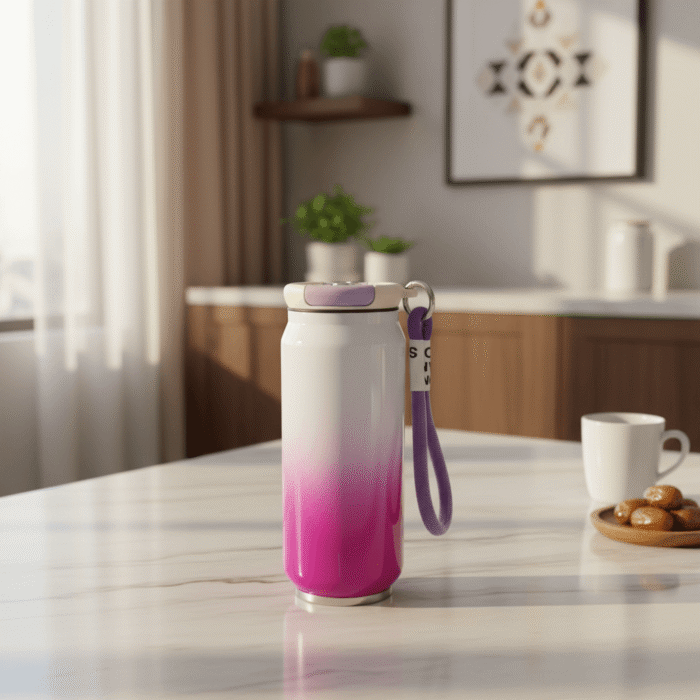 Gradient Travel Water Bottle with Lock Lid and Wrist Strap (14)