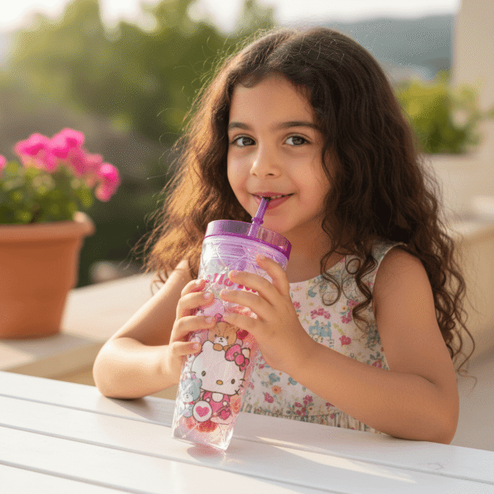 Hello Kitty Diamond-Texture Water Cup with Straw (19)