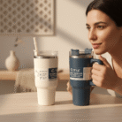 Insulated Travel Tumbler with Handle and Straw Lid (2)