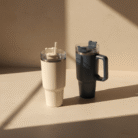 Insulated Travel Tumbler with Handle and Straw Lid (3)