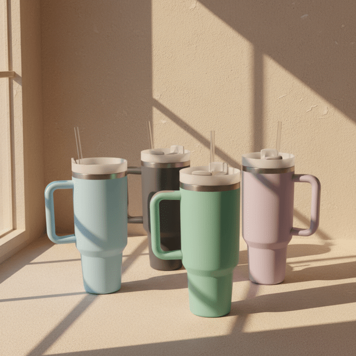 Insulated Tumbler with Handle and Straw Lid (3)