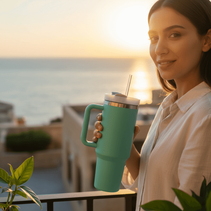 Insulated Tumbler with Handle and Straw Lid (6)