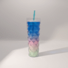 Jewel Gradient Water Cup with Straw (2)