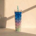 Jewel Gradient Water Cup with Straw (4)