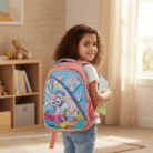 Kids 3D Character School Bag – Bunny Design (Peach Pink) (4)