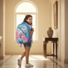 Kids 3D Character School Bag – Frozen Design (BluePurple) (4)