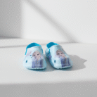 Light blue kids clogs with Elsa Frozen character art and perforated upper, light blue shade, available at Mint LB Zahle Lebanon