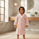 Kids Hooded Bathrobe – Pink (4)